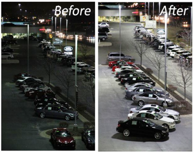 parking lot before and after